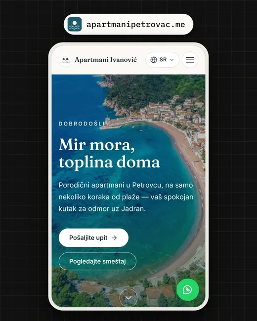 Apartmani Ivanović: sajt na telefonu