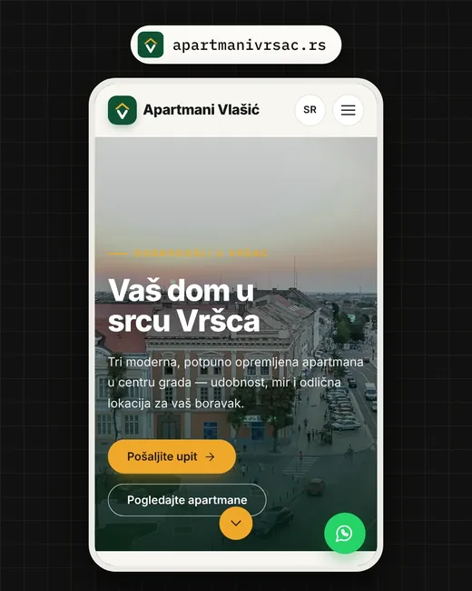 Apartmani Vlašić: sajt na telefonu